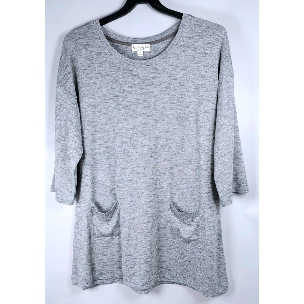 Koolaburra By UGG Brushed Tunic Top Womens XL Heather Gray‎ 3/4 Sleeves Pockets